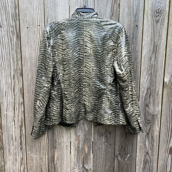 HARRIS WALLACE Vintage Zebra Print Lined Jacket size 10 - Picture 11 of 12